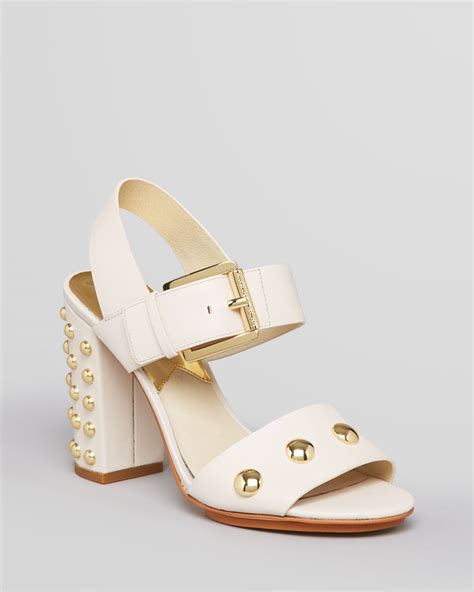 michael kors white sandals heels|michael kors heeled sandals.